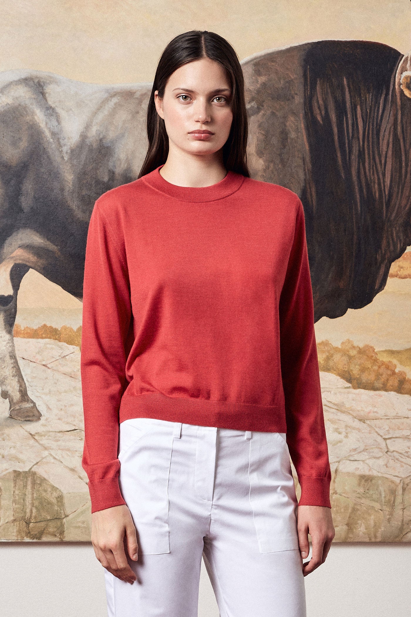 Red best sale summer sweater